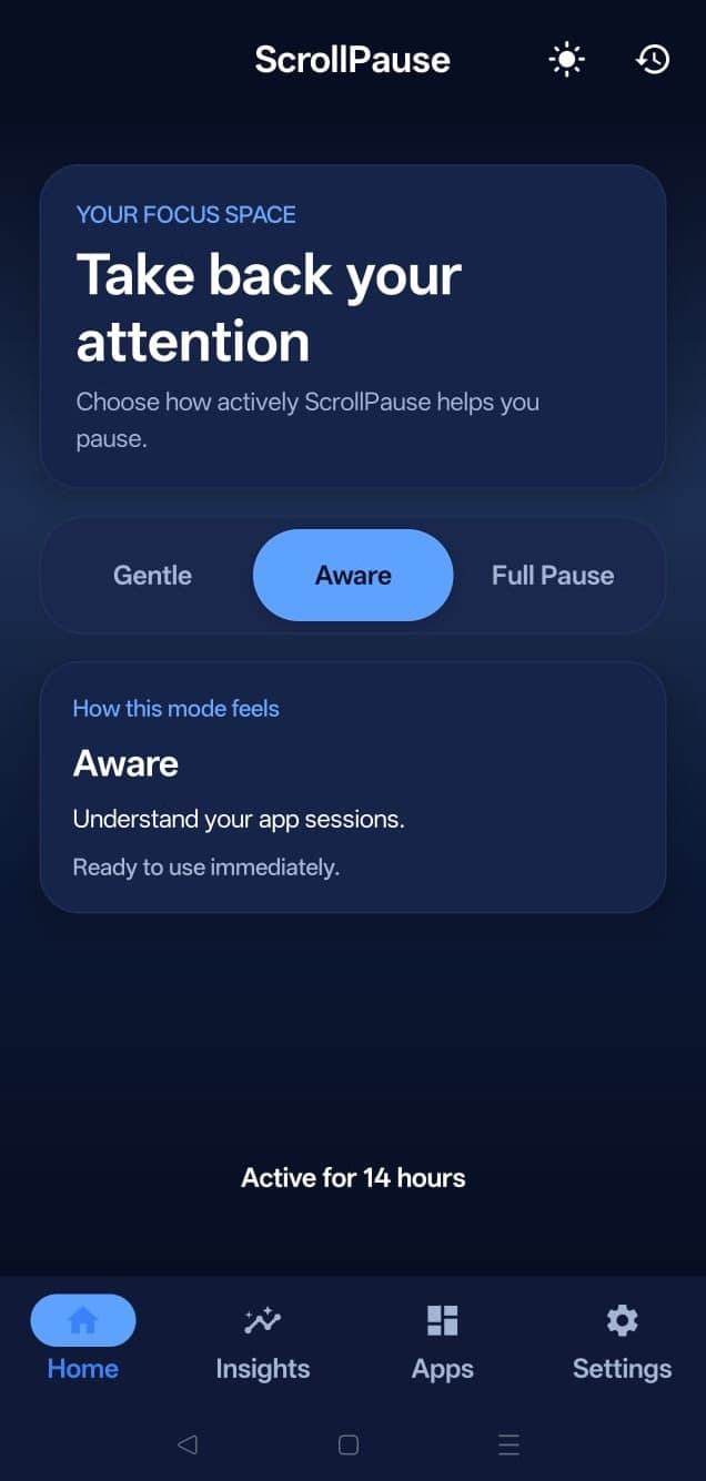 ScrollPause app screenshot
