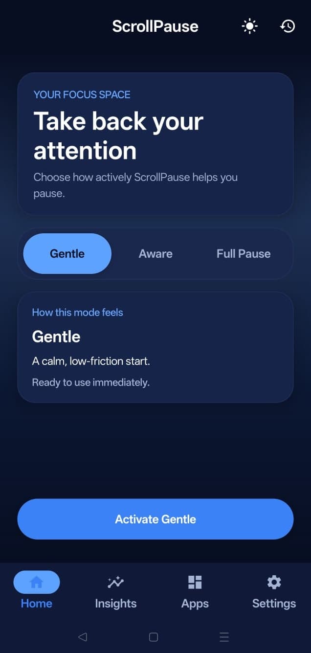 ScrollPause app screenshot