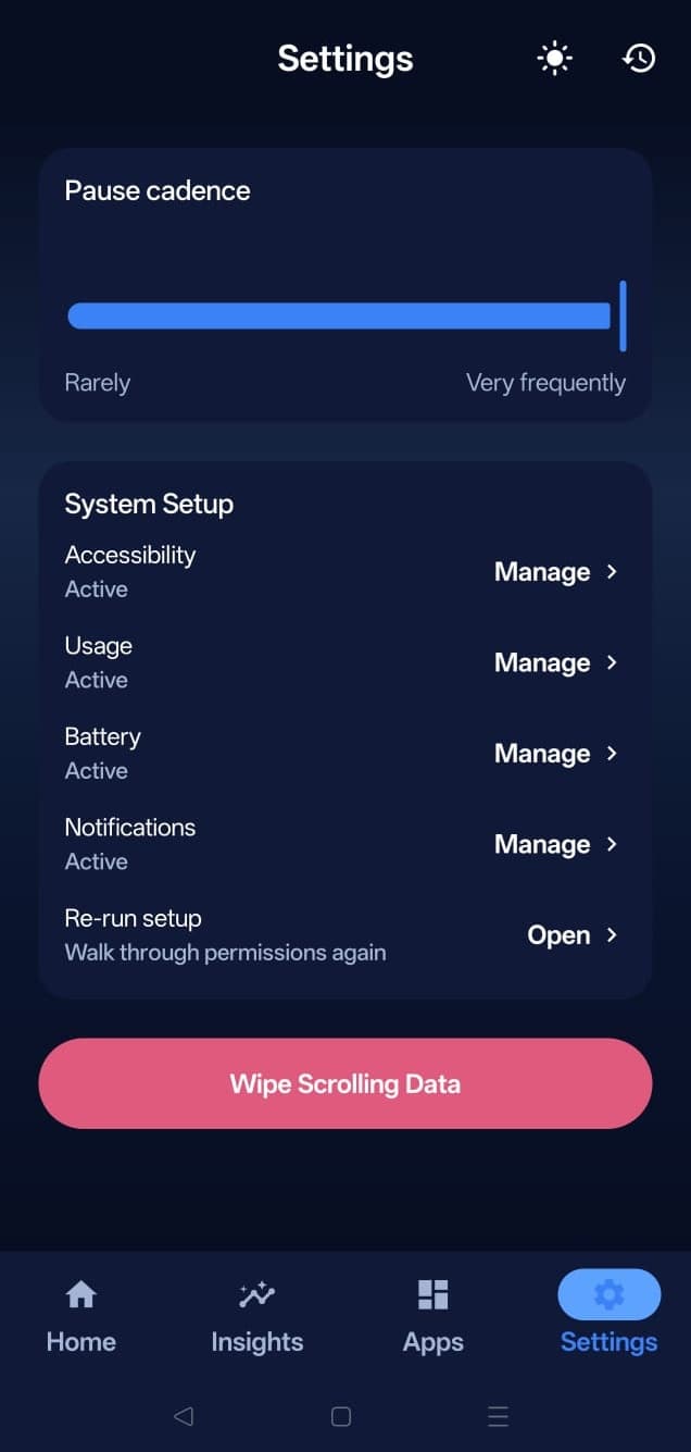 ScrollPause app screenshot